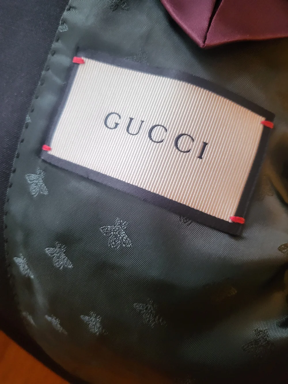 Gucci Black Lined Jacket with Panther Embroidery
